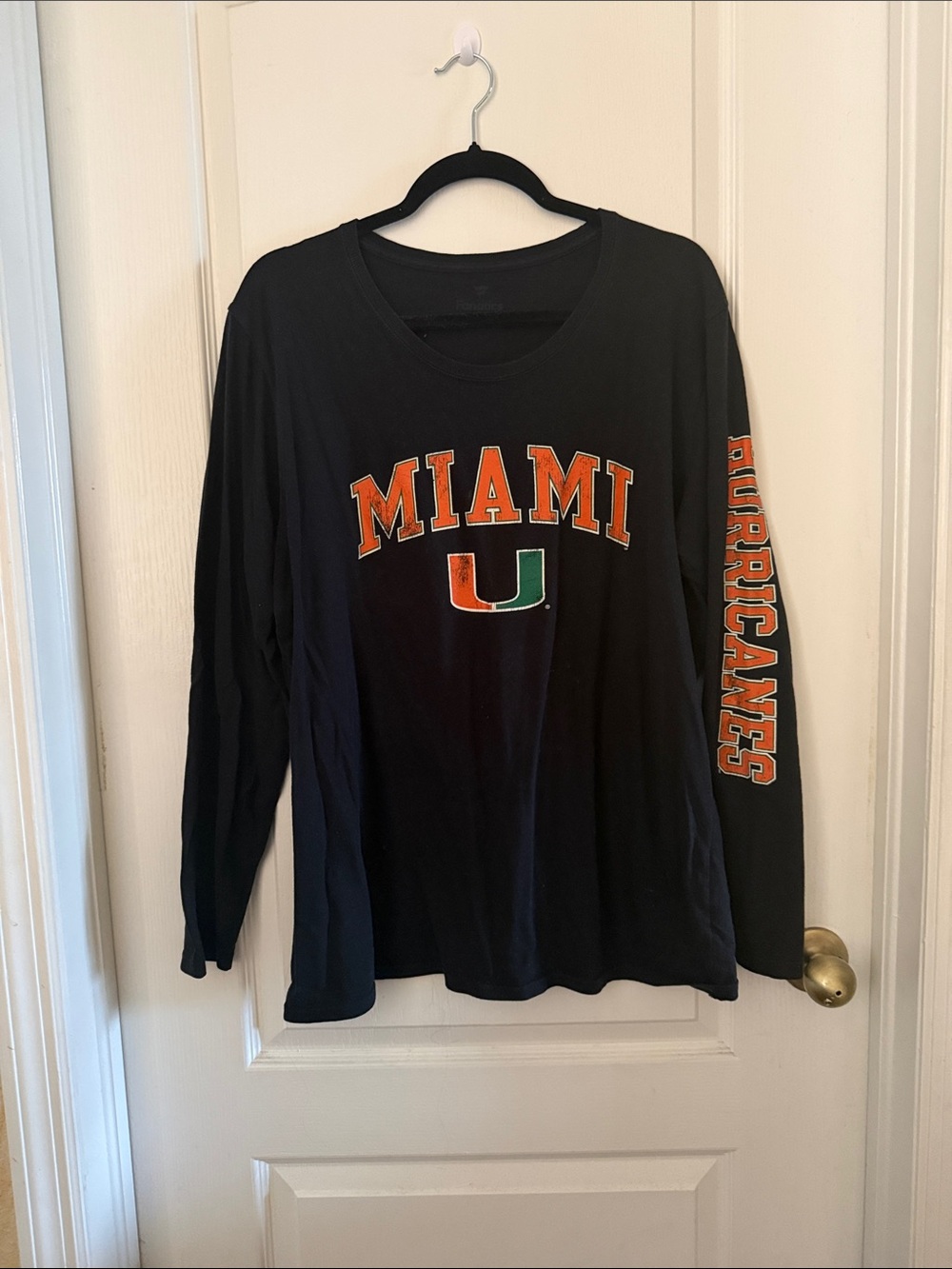 Fanatics Miami Hurricanes Black Long Sleeve Crewneck Sweatshirt